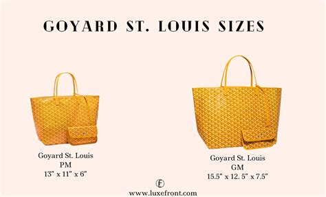 goyard gm st louis tote|goyard tote bag size comparison.